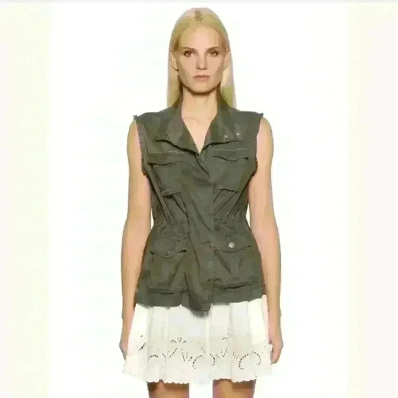 The Kooples Olive Drab Green Field Vest - Picture 1 of 4